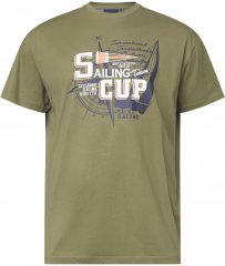 North Latitude 61119 Bedrucktes T-Shirt Olivgrün