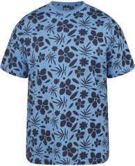 North Latitude 61123 Allover-Print T-Shirt Mittelblau