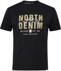 North Latitude Denim Printed Logo T-Shirt Black TALL