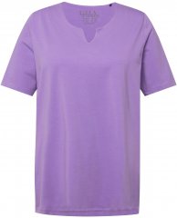 Ulla Popken Essential Notch Neck Stretch Tee Pale Lilac
