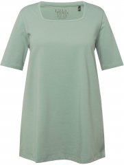 Ulla Popken Essential Square Neck Stretch Tee Light Moss Green