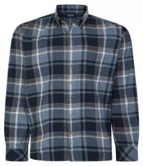 Espionage SH394 Angerautes Karohemd Airforce/Navyblau