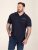 D555 Reid AOP Polo With Jacquard Collar, Pocket And Cuffs Navyblau - Polo-shirts für herren - Polo-Shirts für Herren in großen Größen