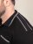 D555 Potts Jersey Polo With Jacquard Collar & Cuffs Schwarz - Polo-shirts für herren - Polo-Shirts für Herren in großen Größen