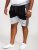 D555 Kirton Couture Elasticated Waistband Shorts Black/Charcoal - Jogginghosen für herren - Jogginghosen für Herren in großen Größen