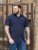 D555 Reid AOP Polo With Jacquard Collar, Pocket And Cuffs Navyblau - Polo-shirts für herren - Polo-Shirts für Herren in großen Größen