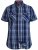D555 Safford Short Sleeve Navy Check Shirt - Herrenhemden - Herrenhemden in großen Größen