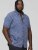 D555 KYLE S/S Micro AO Print Shirt Blue - Herrenhemden in großen Größen - Herrenhemden in großen Größen