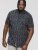 D555 BEAU S/S AO Leaf Print Shirt Navy - Herrenhemden - Herrenhemden in großen Größen
