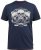 D555 COOK Trio Of Skulls Printed Crew Neck T-Shirt Slate Blue - Herren-T-Shirts - Herren-T-Shirts in großen Größen