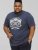 D555 COOK Trio Of Skulls Printed Crew Neck T-Shirt Slate Blue - Herren-T-Shirts - Herren-T-Shirts in großen Größen