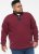 D555 HIRALDO Quarter Neck Pique Fleece Sweatshirt With Chest Embroidery Red - Herren-sweater und -hoodies - Herren-Sweater und -Hoodies in großen Größen