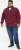 D555 HIRALDO Quarter Neck Pique Fleece Sweatshirt With Chest Embroidery Red - Herren-sweater und -hoodies - Herren-Sweater und -Hoodies in großen Größen