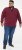 D555 HIRALDO Quarter Neck Pique Fleece Sweatshirt With Chest Embroidery Red - Herren-sweater und -hoodies - Herren-Sweater und -Hoodies in großen Größen