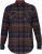 D555 SHERLOCK Check Overshirt With Two Patch Pockets & Button Down Collar Navy - Herrenhemden - Herrenhemden in großen Größen