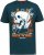 D555 NEAL Skull With Flames Printed Crew Neck T-Shirt Navy/Blue Twist - Herren-T-Shirts - Herren-T-Shirts in großen Größen