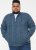 D555 ECCLES Cable Knitted Zip Through Sweater With Bonded Check Lining Denim Marl - Herren-sweater und -hoodies - Herren-Sweater und -Hoodies in großen Größen