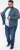 D555 ECCLES Cable Knitted Zip Through Sweater With Bonded Check Lining Denim Marl - Herren-sweater und -hoodies - Herren-Sweater und -Hoodies in großen Größen