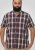 D555 Shields Button Down Collar Short Sleeve Shirt With Pocket Red Check - Herrenhemden - Herrenhemden in großen Größen
