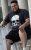 D555 Hucknall Skull Monochrome Printed Crew Neck T-shirt Washed Black - Herren-T-Shirts - Herren-T-Shirts in großen Größen