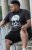 D555 Hucknall Skull Monochrome Printed Crew Neck T-shirt Washed Black - Herren-T-Shirts - Herren-T-Shirts in großen Größen
