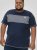 D555 Swansea Cut And Sew Crew Neck T-Shirt Navy - Herren-T-Shirts - Herren-T-Shirts in großen Größen