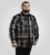 D555 Falkirk Long Sleeve Heavy Shacket Overshirt Black/Grey TALL SIZES - Herrenhemden - Herrenhemden in großen Größen