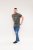 D555 Hereford Brooklyn Motorbike Printed Ringer T-Shirt Khaki - Herren-T-Shirts - Herren-T-Shirts in großen Größen