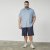 North Latitude 61116 Meliertes Piqué-Kurzarmshirt Blau - Polo-shirts für herren - Polo-Shirts für Herren in großen Größen