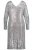 Ulla Popken 804863 Paillettenkleid mit V-Ausschnitt Silber - Abendkleider - Abendkleider für Damen in großen Größen