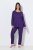 Ulla Popken 812441 Pyjama mit langen Ärmeln und Spitze Königsblau - Pyjama/Loungewear - 