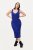 Ulla Popken 817591 Strickkleid mit V-Ausschnitt Blau - Strickkleider - 