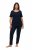 Ulla Popken 821244 Pyjama mit Punkten Dunkelblau - Pyjama/Loungewear - 
