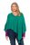 Ulla Popken Knit Pointed Hem Poncho Emerald Green - Hoodies & Sweatshirts - 