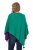 Ulla Popken Knit Pointed Hem Poncho Emerald Green - Hoodies & Sweatshirts - 