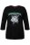 Ulla Popken Horticultural Graphic Floral Tee Black - Bedruckte T-shirts für damen - 
