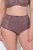 Ulla Popken 825788 Slips mit hoher Taille und Spitze Braun - Slips - 