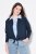 Ulla Popken 827116 Bolero mit Stehkragen aus Leinenmix Dunkelblau - Boleros - 