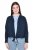 Ulla Popken 827116 Bolero mit Stehkragen aus Leinenmix Dunkelblau - Boleros - 