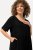 Ulla Popken 829837 Kurzärmliges Kleid aus Leinenmix Schwarz - Sommerkleider - Große Größen: Leichte Sommerkleider