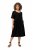Ulla Popken 829837 Kurzärmliges Kleid aus Leinenmix Schwarz - Sommerkleider - Große Größen: Leichte Sommerkleider
