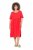 Ulla Popken 829837 Kurzärmliges Kleid aus Leinenmix Rot - Sommerkleider - Große Größen: Leichte Sommerkleider