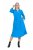 Ulla Popken 831004 Langärmliges Midikleid mit V-Ausschnitt Königsblau - Midikleider - Midikleider in großen Größen