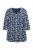 Ulla Popken Snowflake Print 3/4 Sleeve A-Line Tee Navy - Bedruckte T-shirts für damen - 