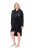 Ulla Popken 834550 Langärmliges Kleid mit Kapuze Schwarz - Sweatkleider - 