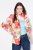 Ulla Popken 835230 Geblümter Baumwollblazer Rot - Blazer - Blazer für Frauen in Großgrößen