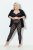 Ulla Popken 837949 Gemusterte Strumpfleggings Schwarz - Strumpfhosen & Socken - 
