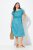 Ulla Popken 838483 Kleid mit Animal-Print Türkis - Sommerkleider - Große Größen: Leichte Sommerkleider