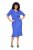 Ulla Popken 838765 Kurzärmliges Jerseykleid mit V-Ausschnitt Graublau - Midikleider - Midikleider in großen Größen