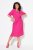 Ulla Popken 838765 Kurzärmliges Jerseykleid mit V-Ausschnitt Rosa - Kleider - Kleider für jede Größe